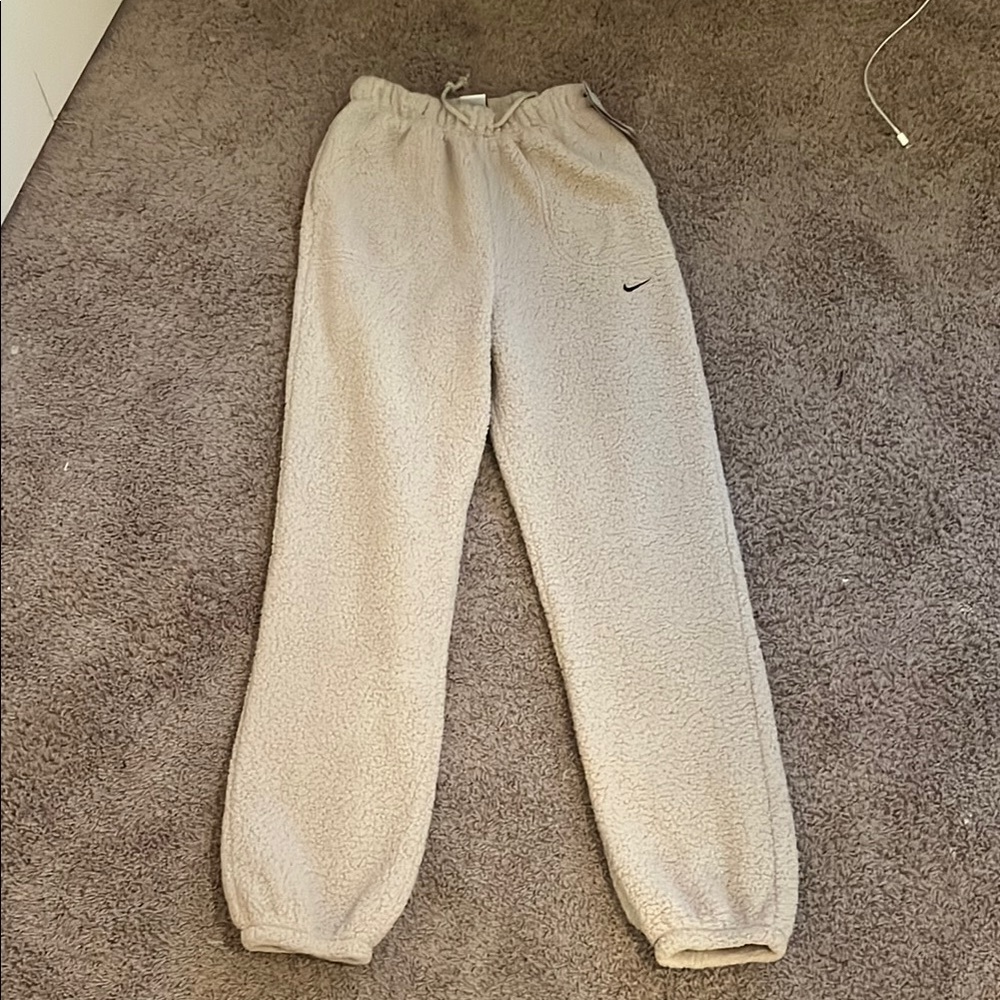 Nike Cream Sweatpants with Elastic Cuffs